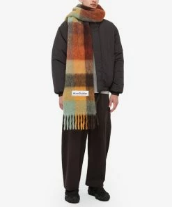 Acne Studios Vally Check Scarf -Scarves popular store 01 08 2022 EC CA0084 BO9 M9 1