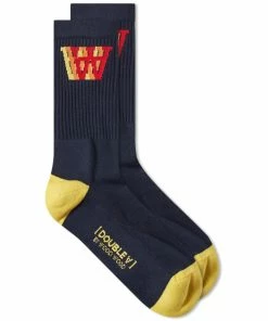 Wood Wood Con Logo Sock