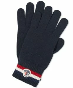 Moncler Tricolore Logo Wool Gloves