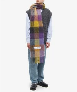 Acne Studios Vally Check Scarf -Scarves popular store 09 02 2023 LL CA0084 DDH m3 1