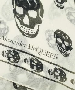 Alexander McQueen Skull Scarf -Scarves popular store 13 11 2019 alexandermcqueen skullscarf ivoryblack 5577174q060 9260 bl 2