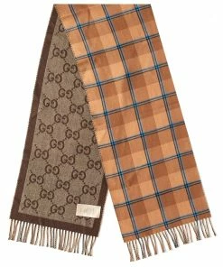Gucci Checked Wool GG Scarf -Scarves popular store 14 12 22 JF 713142 4G386 9869 2 1