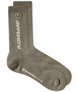 AAPE By A Bathing Ape AAPE Ribbed Logo Sock