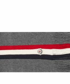 Moncler Tricolore Striped Logo Scarf