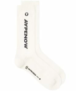 AAPE By A Bathing Ape AAPE Ribbed Logo Sock