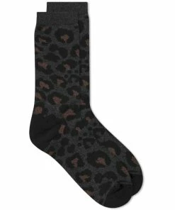 RoToTo Pile Leopard Crew Sock